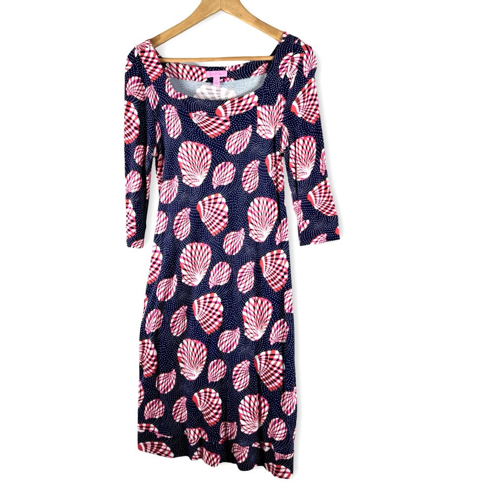 Lilly Pulitzer Women's Seashell Great Escape 3/4 Sleeve Dress Sz M Medium